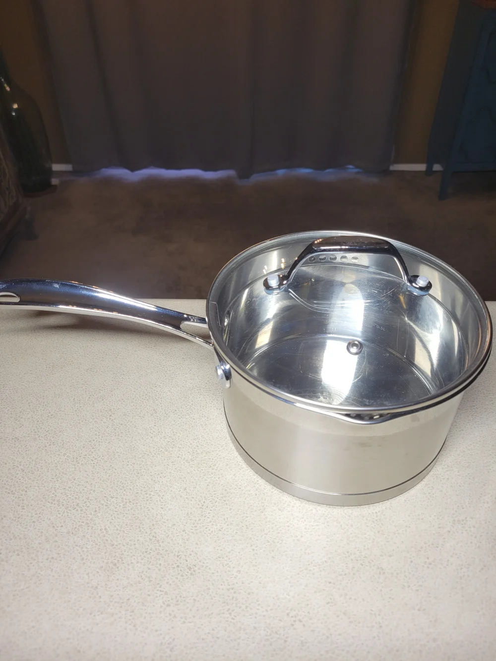 Brookstone Stainless Steel Saucepan with Glass Lid - Silver